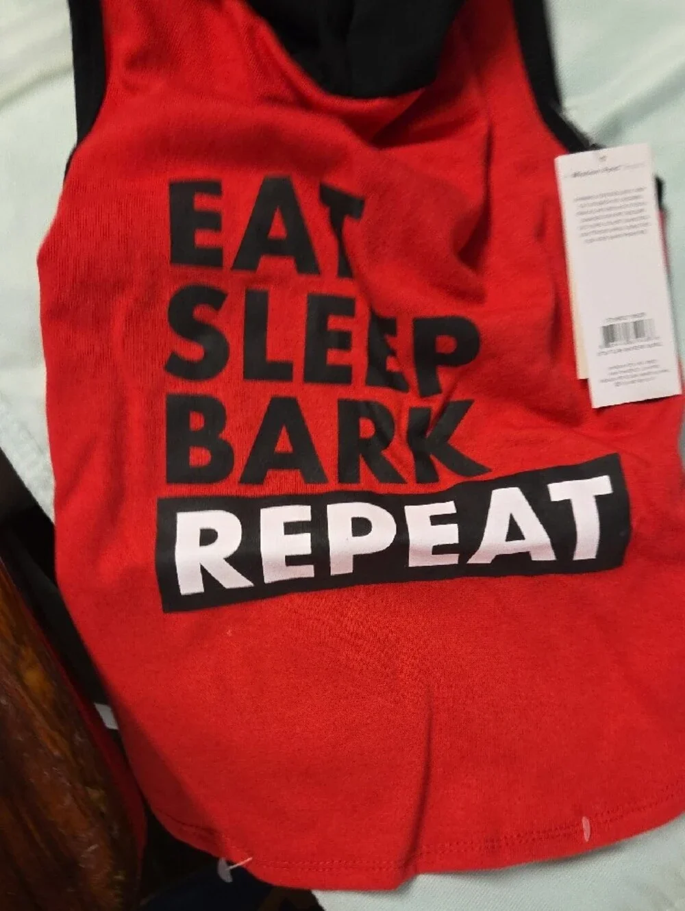 Red 'Eat Sleep Bark Repeat' Dog Hoodie